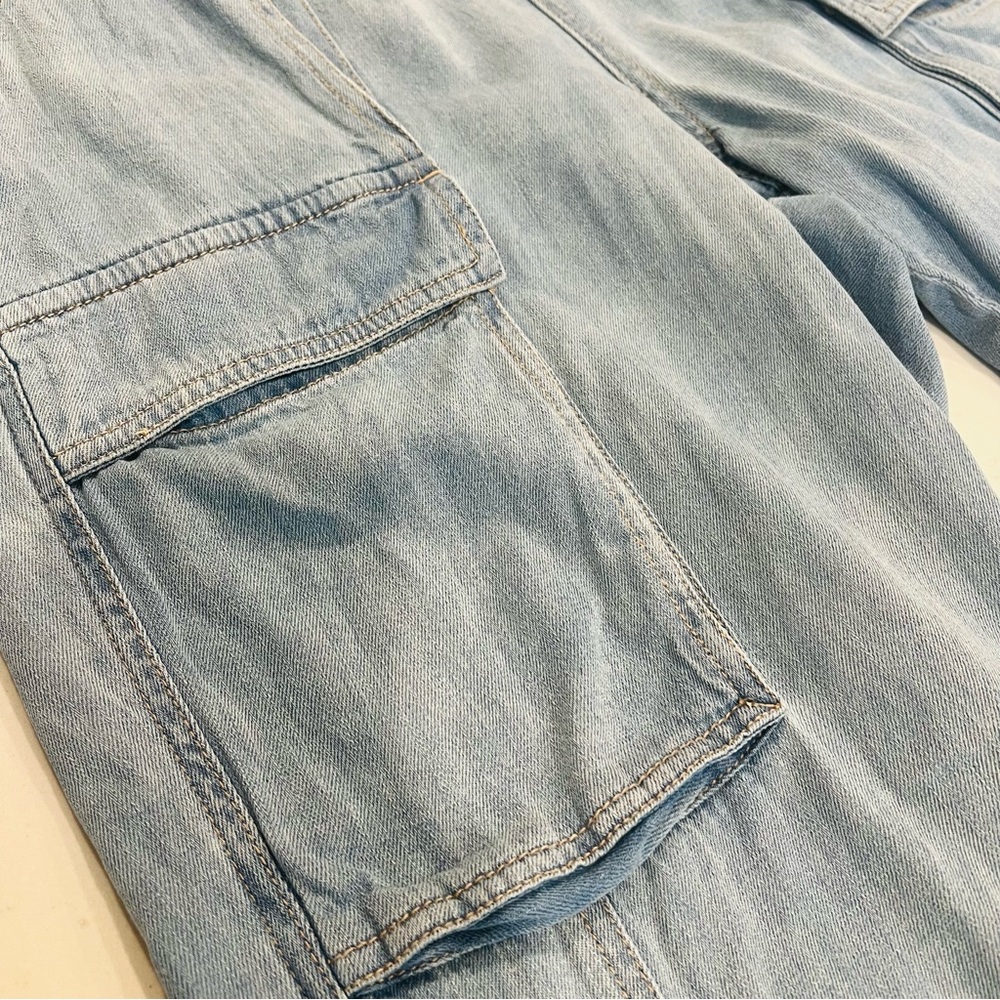 Free People Light Denim Cargo Jumpsuit - Picture 4 of 8